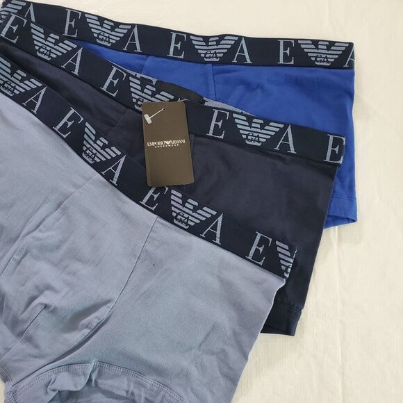 Emporio Armani Men's Multicolor Boxer Brief Trunk Bold Monogram Pack Of 3 (CJ-1) - Picture 5 of 9